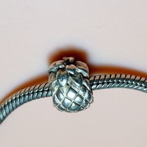 Auth Pandora Silver Pineapple Charm Retired